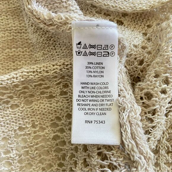 Tahari Cotton/Linen Knit Open Cardigan - Picture 9 of 9